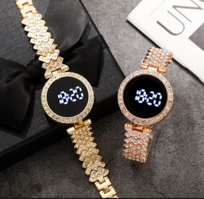 Trending Touch Screen LED Watch With Beautiful Bracelet & Gift Box Packaging For Female Women Girl For Any Occasion Gifts & Personal Use