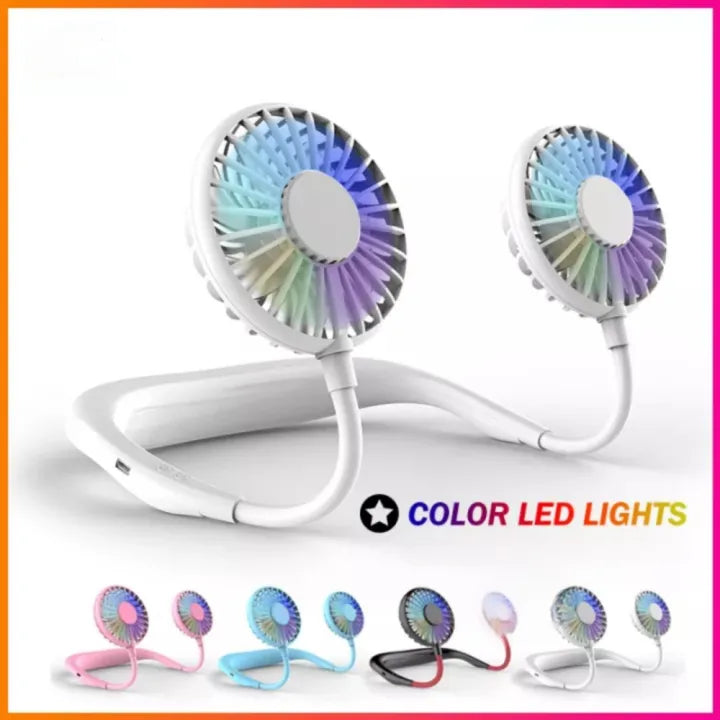 Portable Rechargeable Neck Fan – Hands-Free Bladeless Cooling Fan with 3 Speed Modes & Long Battery Timing