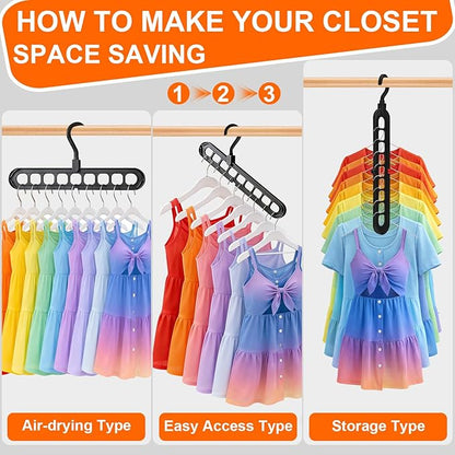 Magic Space Saving Hangers with 9 Holes Storage Organization for Closet & Wardrobe(Pack Of 10 Pieces)