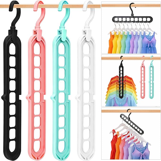 Magic Space Saving Hangers with 9 Holes Storage Organization for Closet & Wardrobe(Pack Of 10 Pieces)