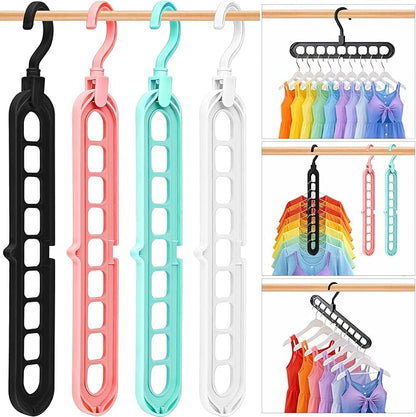 Magic Space Saving Hangers with 9 Holes Storage Organization for Closet & Wardrobe(Pack Of 10 Pieces)