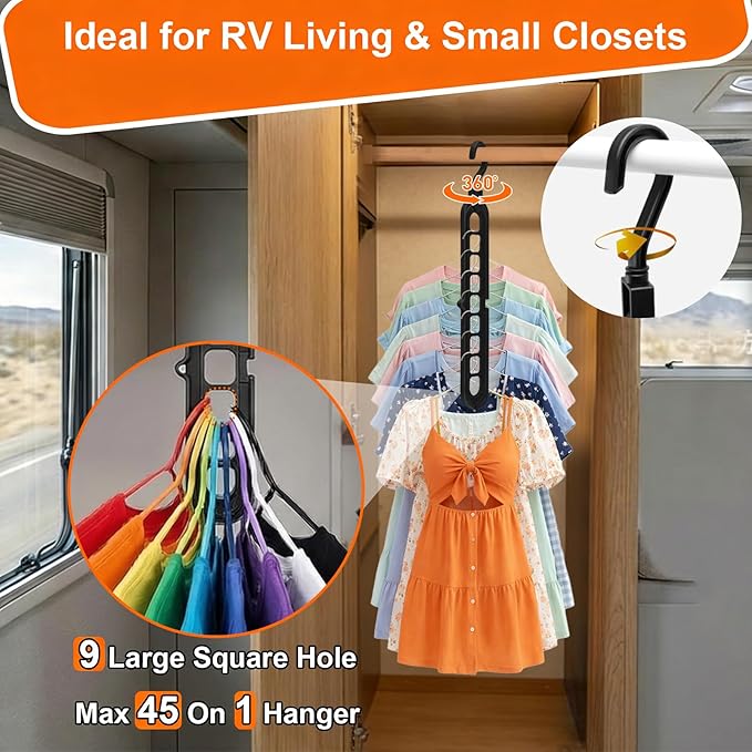 Magic Space Saving Hangers with 9 Holes Storage Organization for Closet & Wardrobe(Pack Of 10 Pieces)