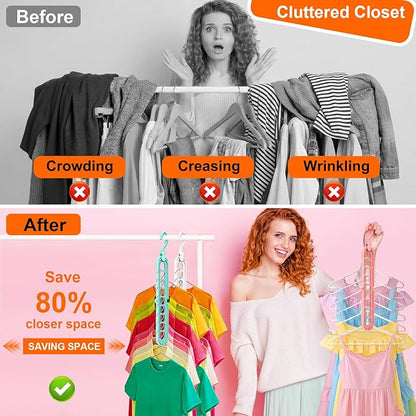 Magic Space Saving Hangers with 9 Holes Storage Organization for Closet & Wardrobe(Pack Of 10 Pieces)