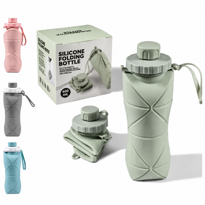 Collapsible Silicone Water Bottle – Leakproof BPA-Free Travel & Sports Bottle | Foldable Reusable Water Bottle for Gym, Hiking & Daily Use