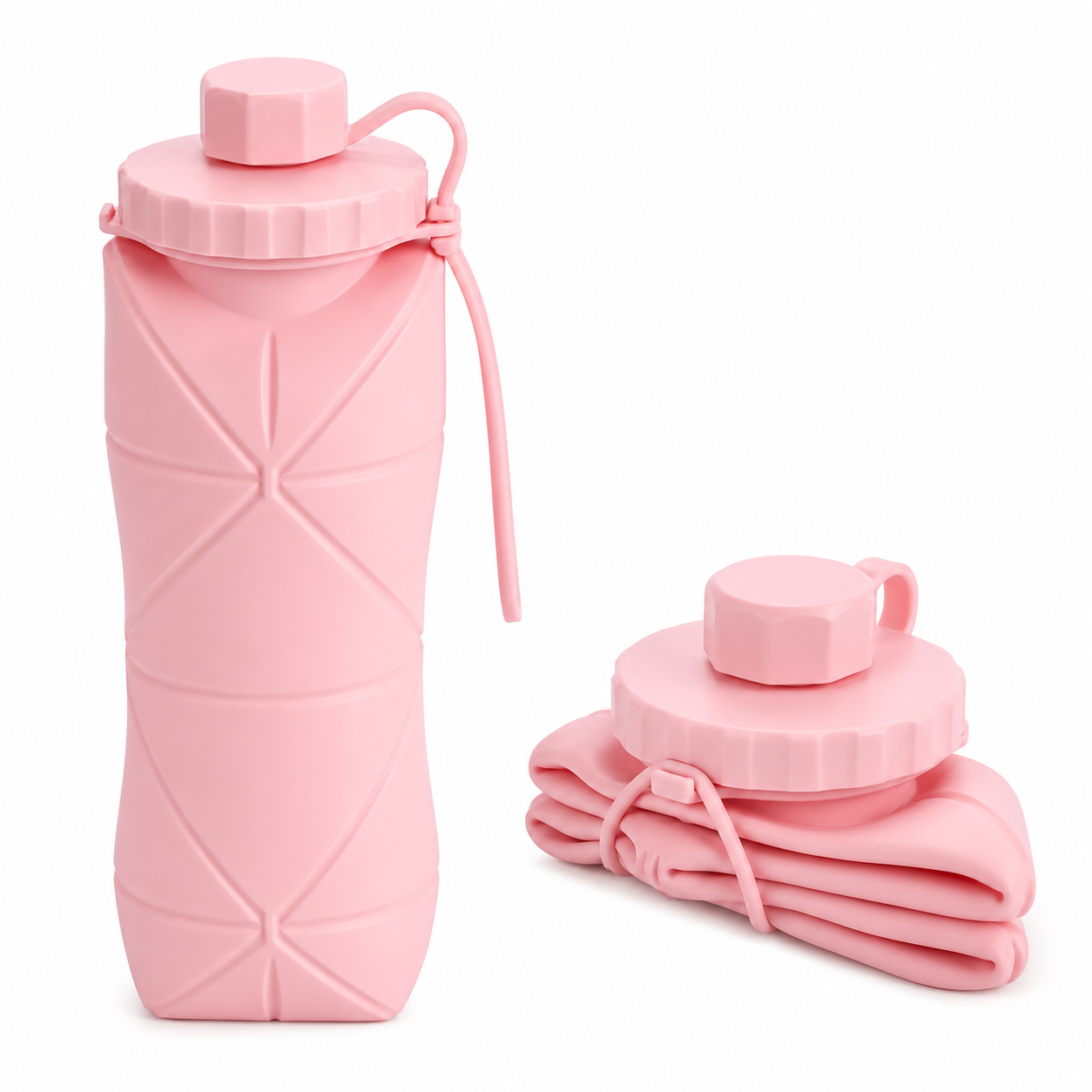 Collapsible Silicone Water Bottle – Leakproof BPA-Free Travel & Sports Bottle | Foldable Reusable Water Bottle for Gym, Hiking & Daily Use