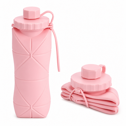 Collapsible Silicone Water Bottle – Leakproof BPA-Free Travel & Sports Bottle | Foldable Reusable Water Bottle for Gym, Hiking & Daily Use