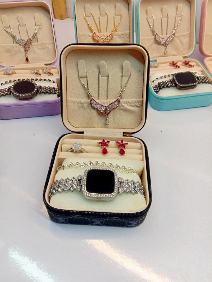Top Trending Touch Watch With Beautiful Bracelet + Jewellery Set + Gift Box Packaging For Girls & Women