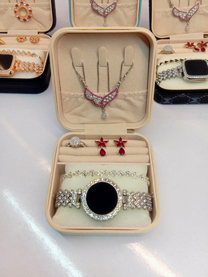 Top Trending Touch Watch With Beautiful Bracelet + Jewellery Set + Gift Box Packaging For Girls & Women