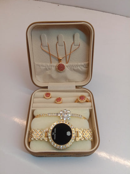 Trending Touch Watch With Beautiful Bracelet + Jewellery Set + Gift Box Packaging For Girls & Women