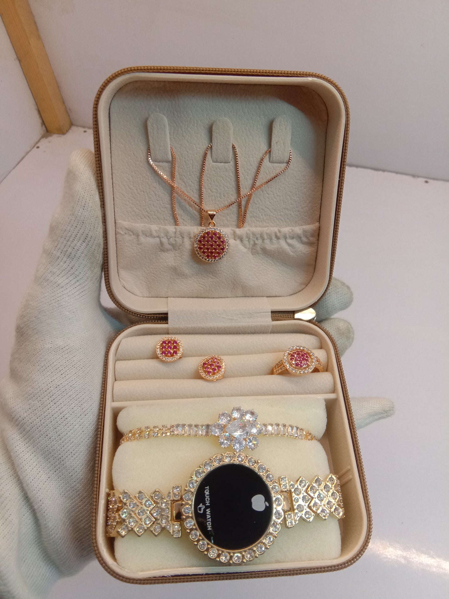 Trending Touch Watch With Beautiful Bracelet + Jewellery Set + Gift Box Packaging For Girls & Women