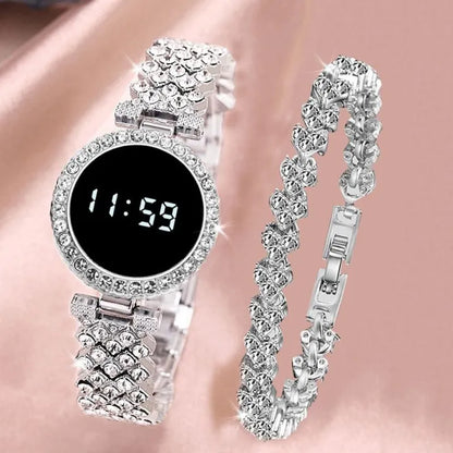 Trending Touch Screen LED Watch With Beautiful Bracelet & Gift Box Packaging For Female Women Girl For Any Occasion Gifts & Personal Use