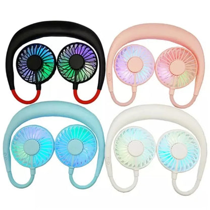 Portable Rechargeable Neck Fan – Hands-Free Bladeless Cooling Fan with 3 Speed Modes & Long Battery Timing