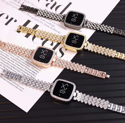 Top Trending Touch Screen LED Watch With Beautiful Bracelet & Gift Box Packaging Modern Style For Girls & Women