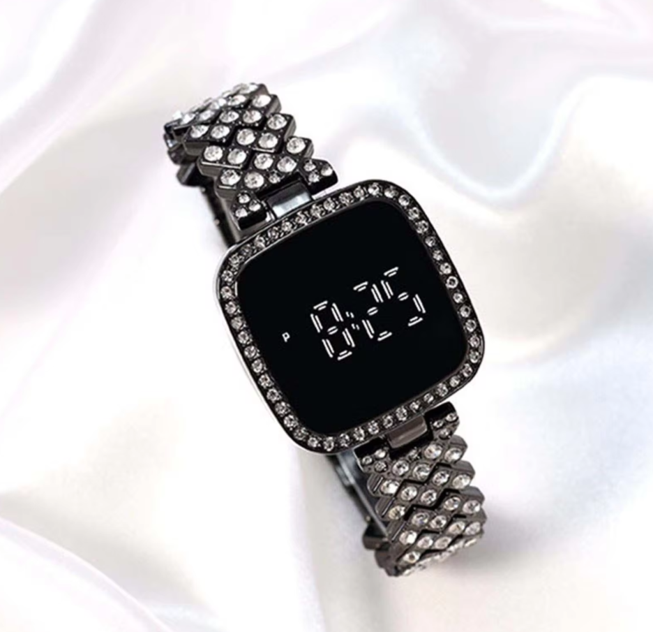Top Trending Touch Screen LED Watch With Beautiful Bracelet & Gift Box Packaging Modern Style For Girls & Women