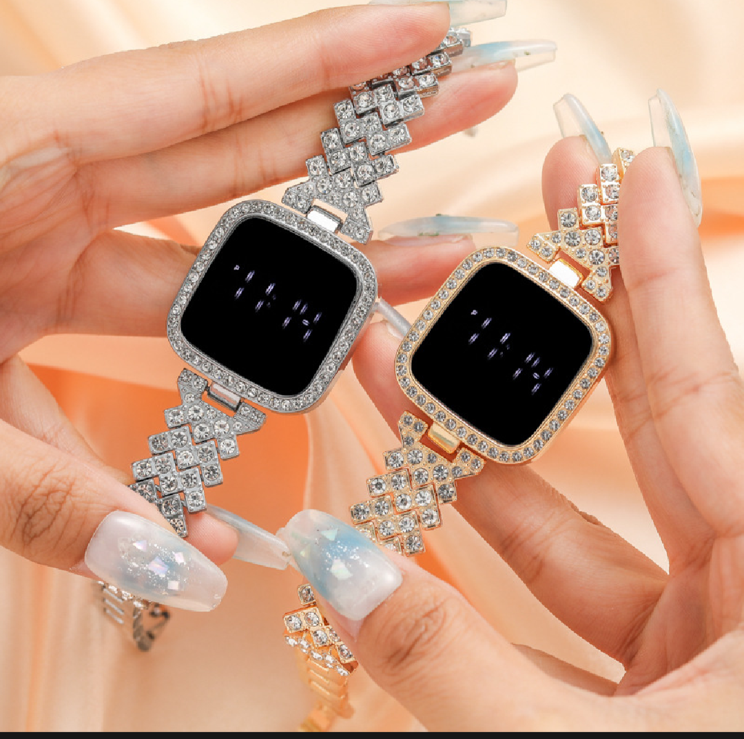 Top Trending Touch Screen LED Watch With Beautiful Bracelet & Gift Box Packaging Modern Style For Girls & Women