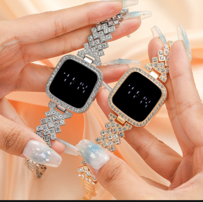 Top Trending Touch Screen LED Watch With Beautiful Bracelet & Gift Box Packaging Modern Style For Girls & Women