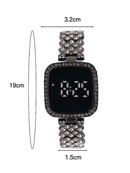 Top Trending Touch Screen LED Watch With Beautiful Bracelet & Gift Box Packaging Modern Style For Girls & Women