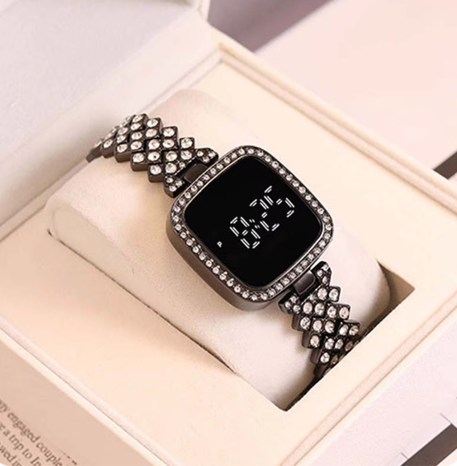 Top Trending Touch Screen LED Watch With Beautiful Bracelet & Gift Box Packaging Modern Style For Girls & Women